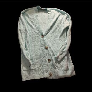 Loft turquoise cardigan with split design